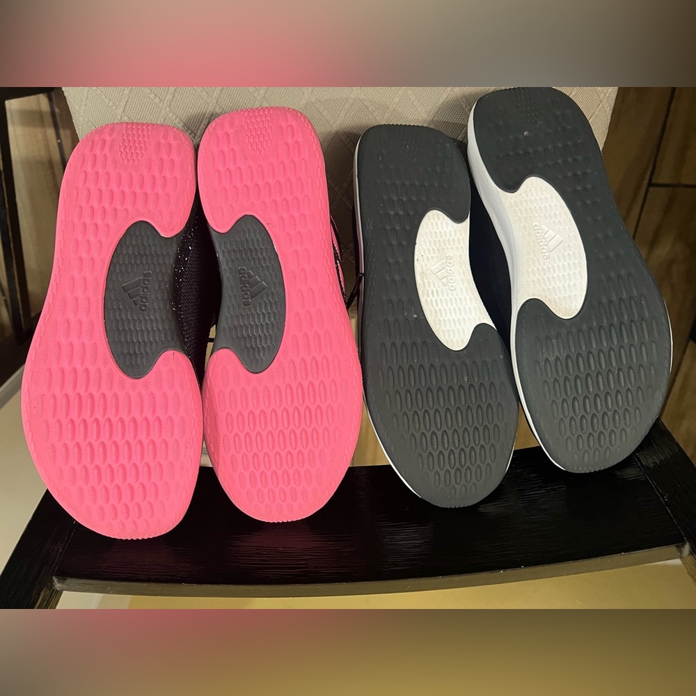 2-Pair Adidas Womens Cloudfoam Sneaker, Black/Pulse Lime & Black Lucid Pink Sz 9 - Picture 6 of 11